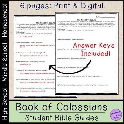 But that you might know what <b>answers</b> were intended by the <b>questions</b>, I have included them in these guides. . Colossians bible study questions and answers